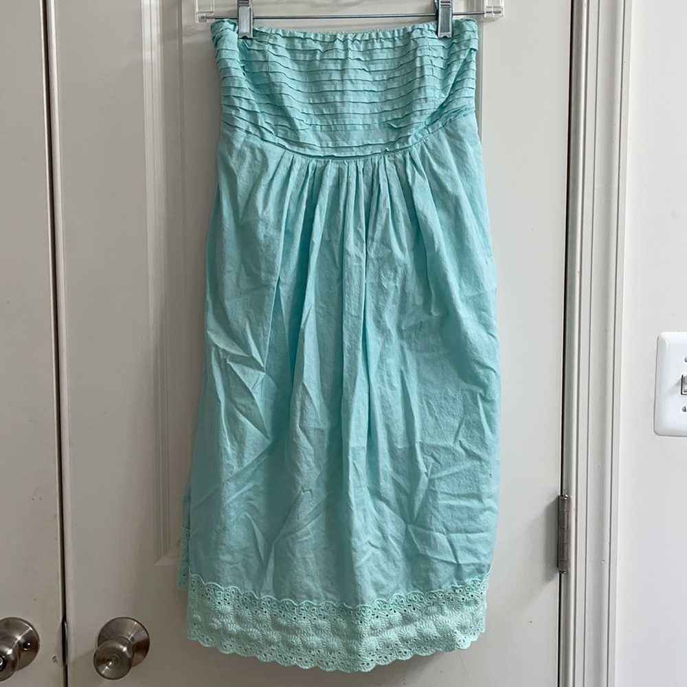 Strapless Light Blue Dress
